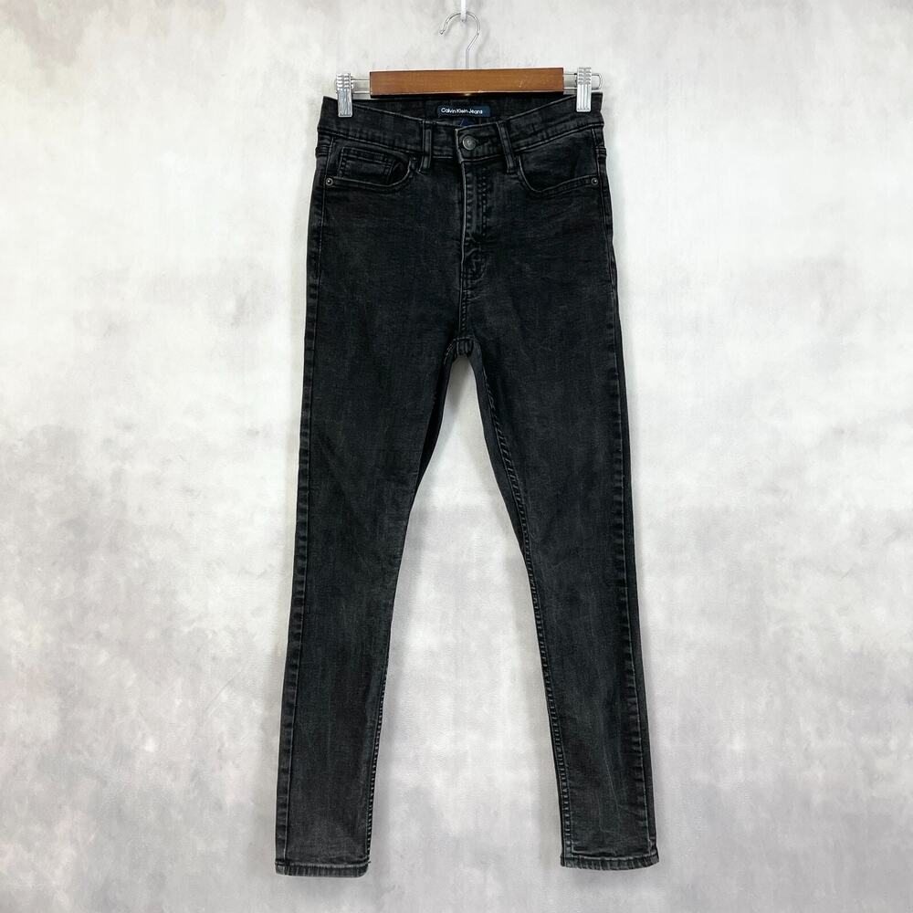Calvin Klein Womens Jeans Size 4 High Rise Jegging Black Classic Minimal Stretch